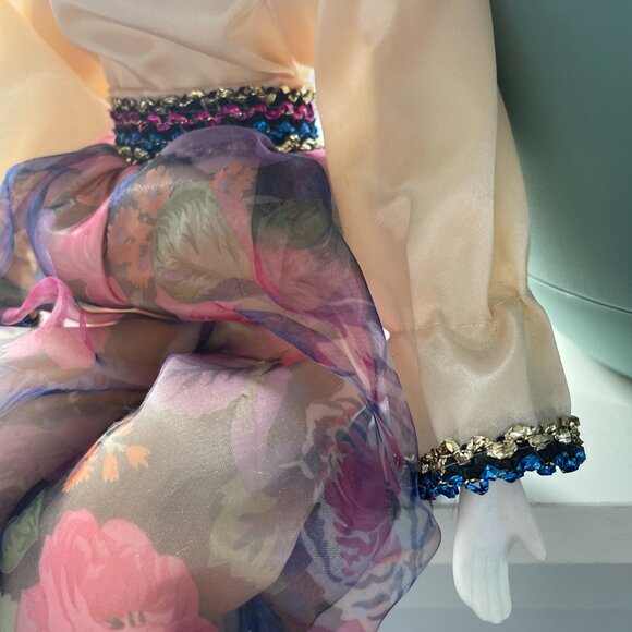 Vintage porcelain Venetian doll - Harlequin - 16 inches- collectible doll - Picture 6 of 12